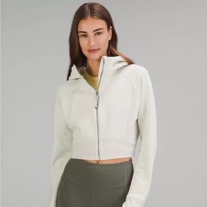 NWT LuLuLemon Scuba Full Zip Cropped Hoodie in Bone
